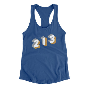 Los Angeles 213 Area Code Women's Racerback Tank-Allegiant Goods Co. Vintage Sports Apparel