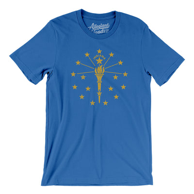 Indiana State Flag Men/Unisex T-Shirt-True Royal-Allegiant Goods Co. Vintage Sports Apparel