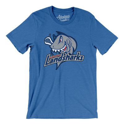 Columbus Landsharks Lacrosse Men/Unisex T-Shirt-Heather True Royal-Allegiant Goods Co. Vintage Sports Apparel