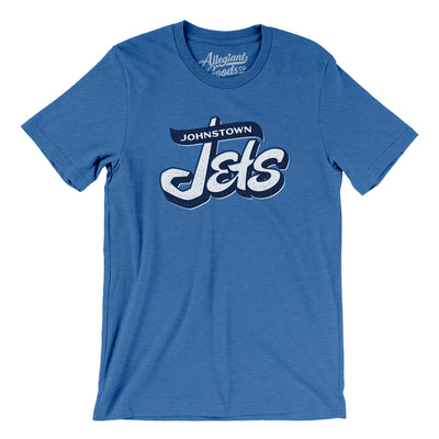 Johnstown Jets Hockey Men/Unisex T-Shirt-Heather True Royal-Allegiant Goods Co. Vintage Sports Apparel