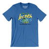 Dinosaur Beach Amusement Park Men/Unisex T-Shirt-Heather True Royal-Allegiant Goods Co. Vintage Sports Apparel