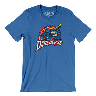 Denver Daredevils Roller Hockey Men/Unisex T-Shirt-Heather True Royal-Allegiant Goods Co. Vintage Sports Apparel