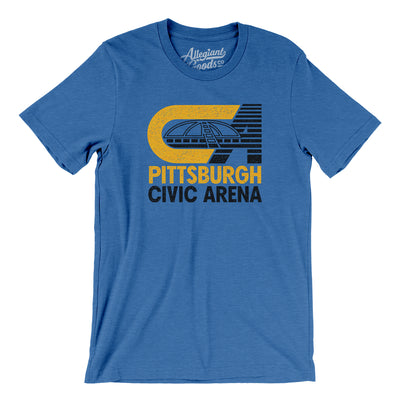 Pittsburgh Civic Arena Men/Unisex T-Shirt-Heather True Royal-Allegiant Goods Co. Vintage Sports Apparel