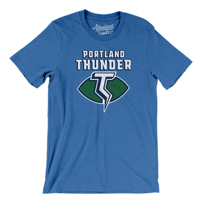 Portland Thunder Football Men/Unisex T-Shirt-Heather True Royal-Allegiant Goods Co. Vintage Sports Apparel