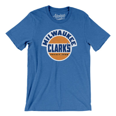 Milwaukee Clarks Hockey Men/Unisex T-Shirt-Heather True Royal-Allegiant Goods Co. Vintage Sports Apparel