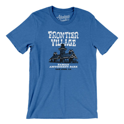 Frontier Village Amusement Park Men/Unisex T-Shirt-Heather True Royal-Allegiant Goods Co. Vintage Sports Apparel