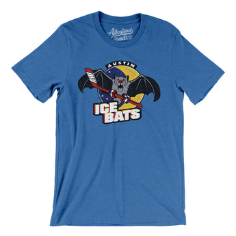 Austin Ice Bats Hockey Men/Unisex T-Shirt-Heather True Royal-Allegiant Goods Co. Vintage Sports Apparel