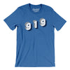 Durham 919 Area Code Men/Unisex T-Shirt-Heather True Royal-Allegiant Goods Co. Vintage Sports Apparel