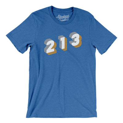 Los Angeles 213 Area Code Men/Unisex T-Shirt-Heather True Royal-Allegiant Goods Co. Vintage Sports Apparel