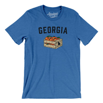 Georgia Peach Crate Men/Unisex T-Shirt-Heather True Royal-Allegiant Goods Co. Vintage Sports Apparel