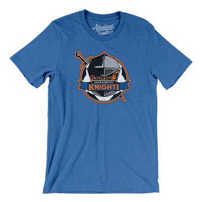 Sacramento Knights Soccer Men/Unisex T-Shirt-Heather True Royal-Allegiant Goods Co. Vintage Sports Apparel