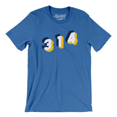 St. Louis 314 Area Code Men/Unisex T-Shirt-Heather True Royal-Allegiant Goods Co. Vintage Sports Apparel