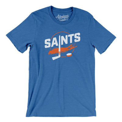 New York Saints Men/Unisex T-Shirt-Heather True Royal-Allegiant Goods Co. Vintage Sports Apparel