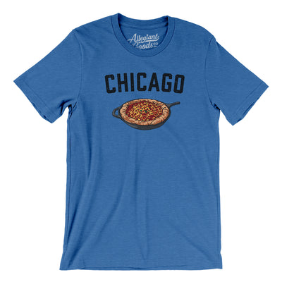 Chicago Style Deep Dish Pizza Men/Unisex T-Shirt-Heather True Royal-Allegiant Goods Co. Vintage Sports Apparel