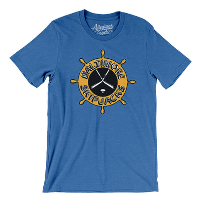 Baltimore Skipjacks Hockey Men/Unisex T-Shirt-Heather True Royal-Allegiant Goods Co. Vintage Sports Apparel