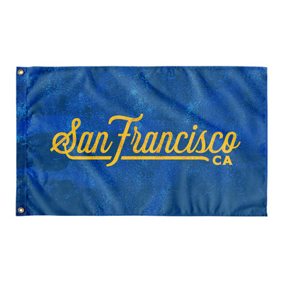 San Francisco Wall Flag (Royal Blue & Yellow)-Wall Flag - 36"x60"-Allegiant Goods Co. Vintage Sports Apparel