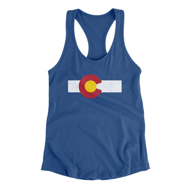 Colorado State Flag Women's Racerback Tank-Allegiant Goods Co. Vintage Sports Apparel