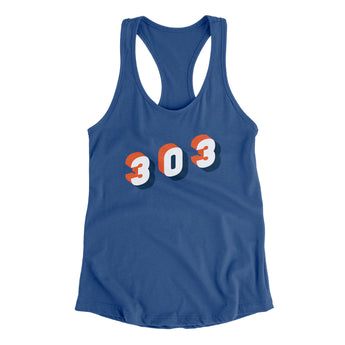 Denver 303 Area Code Women's Racerback Tank-Allegiant Goods Co. Vintage Sports Apparel