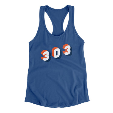 Denver 303 Area Code Women's Racerback Tank-Allegiant Goods Co. Vintage Sports Apparel