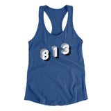 Tampa 813 Area Code Women's Racerback Tank-Allegiant Goods Co. Vintage Sports Apparel