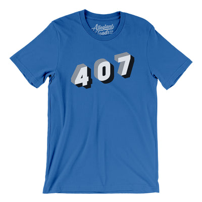 Orlando 407 Area Code Men/Unisex T-Shirt-True Royal-Allegiant Goods Co. Vintage Sports Apparel