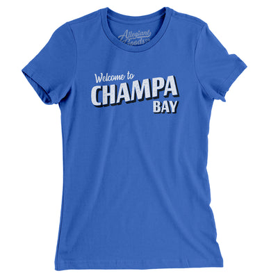 Champa Bay Women's T-Shirt-True Royal-Allegiant Goods Co. Vintage Sports Apparel