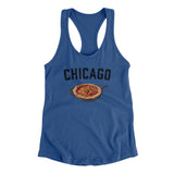 Chicago Style Deep Dish Pizza Women's Racerback Tank-Royal-Allegiant Goods Co. Vintage Sports Apparel