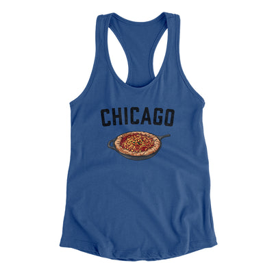 Chicago Style Deep Dish Pizza Women's Racerback Tank-Royal-Allegiant Goods Co. Vintage Sports Apparel
