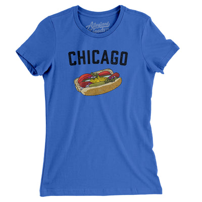 Chicago Style Hot Dog Women's T-Shirt-True Royal-Allegiant Goods Co. Vintage Sports Apparel
