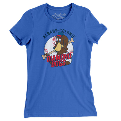 Albany-Colonie Diamond Dogs Baseball Women's T-Shirt-True Royal-Allegiant Goods Co. Vintage Sports Apparel