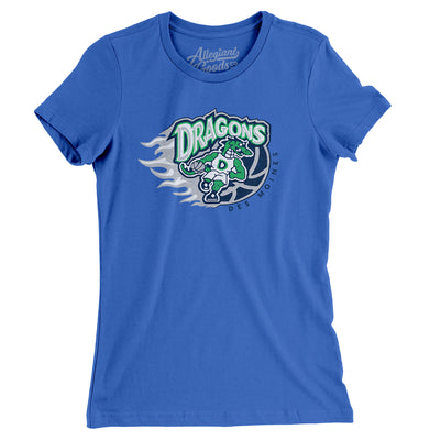 Des Moines Dragons Basketball Women's T-Shirt-True Royal-Allegiant Goods Co. Vintage Sports Apparel