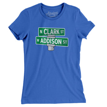 Addison & Clark Street Chicago Women's T-Shirt-True Royal-Allegiant Goods Co. Vintage Sports Apparel