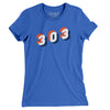 Denver 303 Area Code Women's T-Shirt-True Royal-Allegiant Goods Co. Vintage Sports Apparel
