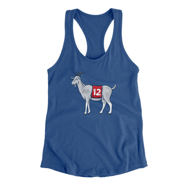#12 GOAT Women's Racerback Tank-Allegiant Goods Co. Vintage Sports Apparel