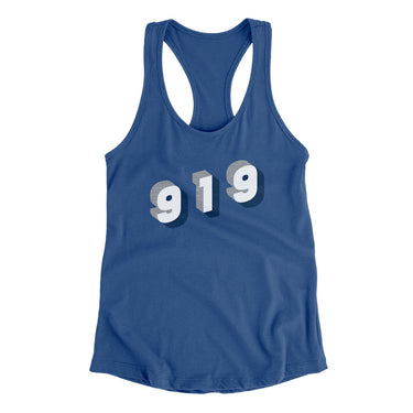 Durham 919 Area Code Women's Racerback Tank-Allegiant Goods Co. Vintage Sports Apparel