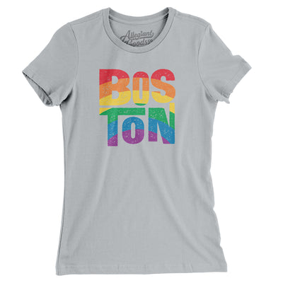 Boston Massachusetts Pride Women's T-Shirt-Silver-Allegiant Goods Co. Vintage Sports Apparel