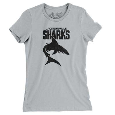 Jacksonville Sharks Football Women's T-Shirt-Silver-Allegiant Goods Co. Vintage Sports Apparel