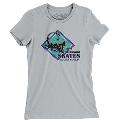 Oakland Skates Roller Hockey Women's T-Shirt-Silver-Allegiant Goods Co. Vintage Sports Apparel