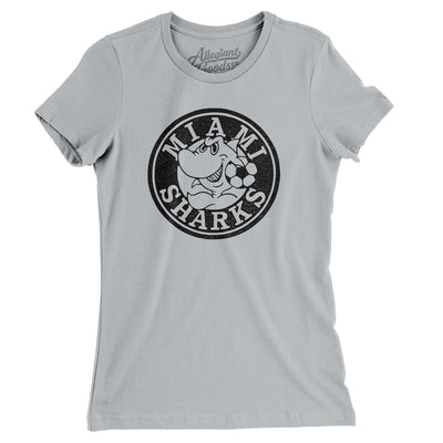 Miami Sharks Soccer Women's T-Shirt-Silver-Allegiant Goods Co. Vintage Sports Apparel