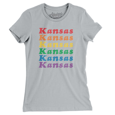 Kansas Pride Women's T-Shirt-Silver-Allegiant Goods Co. Vintage Sports Apparel