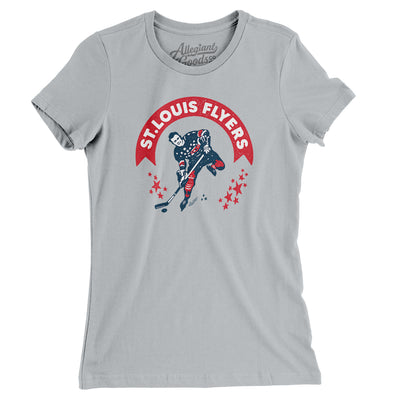 St Louis Flyers Hockey Women's T-Shirt-Silver-Allegiant Goods Co. Vintage Sports Apparel