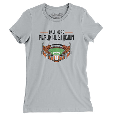 Baltimore Memorial Stadium Women's T-Shirt-Silver-Allegiant Goods Co. Vintage Sports Apparel