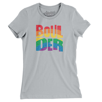 Boulder Colorado Pride Women's T-Shirt-Silver-Allegiant Goods Co. Vintage Sports Apparel