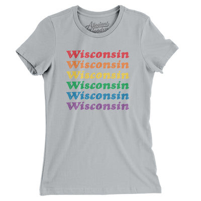 Wisconsin Pride Women's T-Shirt-Silver-Allegiant Goods Co. Vintage Sports Apparel