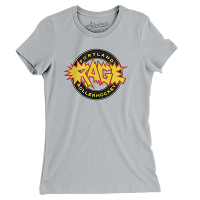 Portland Rage Roller Hockey Women's T-Shirt-Silver-Allegiant Goods Co. Vintage Sports Apparel