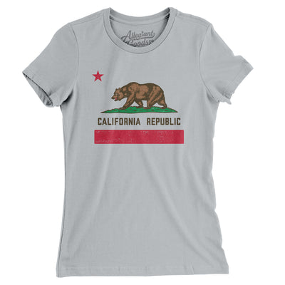 California State Flag Women's T-Shirt-Silver-Allegiant Goods Co. Vintage Sports Apparel