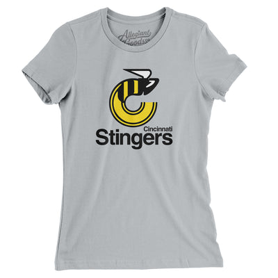 Cincinnati Stingers Hockey Women's T-Shirt-Silver-Allegiant Goods Co. Vintage Sports Apparel