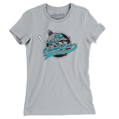 Huntsville Channel Cats Hockey Women's T-Shirt-Silver-Allegiant Goods Co. Vintage Sports Apparel