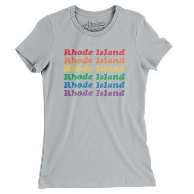 Rhode Island Pride Women's T-Shirt-Silver-Allegiant Goods Co. Vintage Sports Apparel