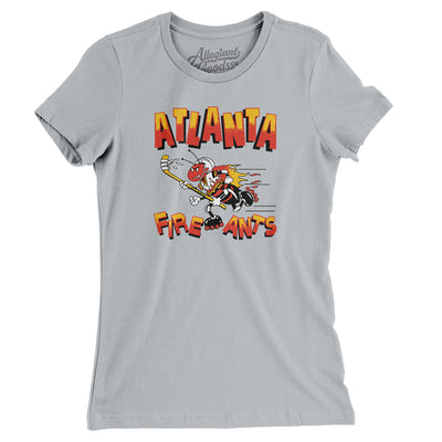 Atlanta Fire Ants Roller Hockey Women's T-Shirt-Silver-Allegiant Goods Co. Vintage Sports Apparel